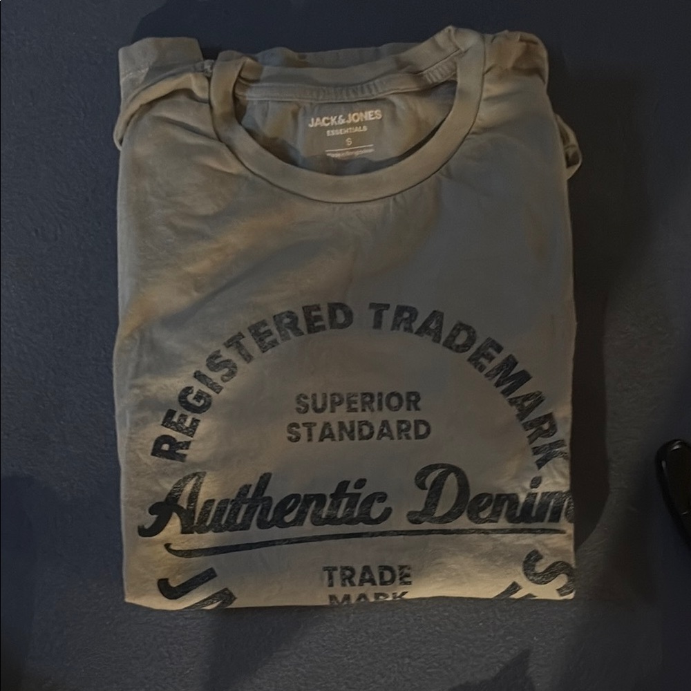 Jack & Jones Gray Short Sleeve Tee Vintage Style